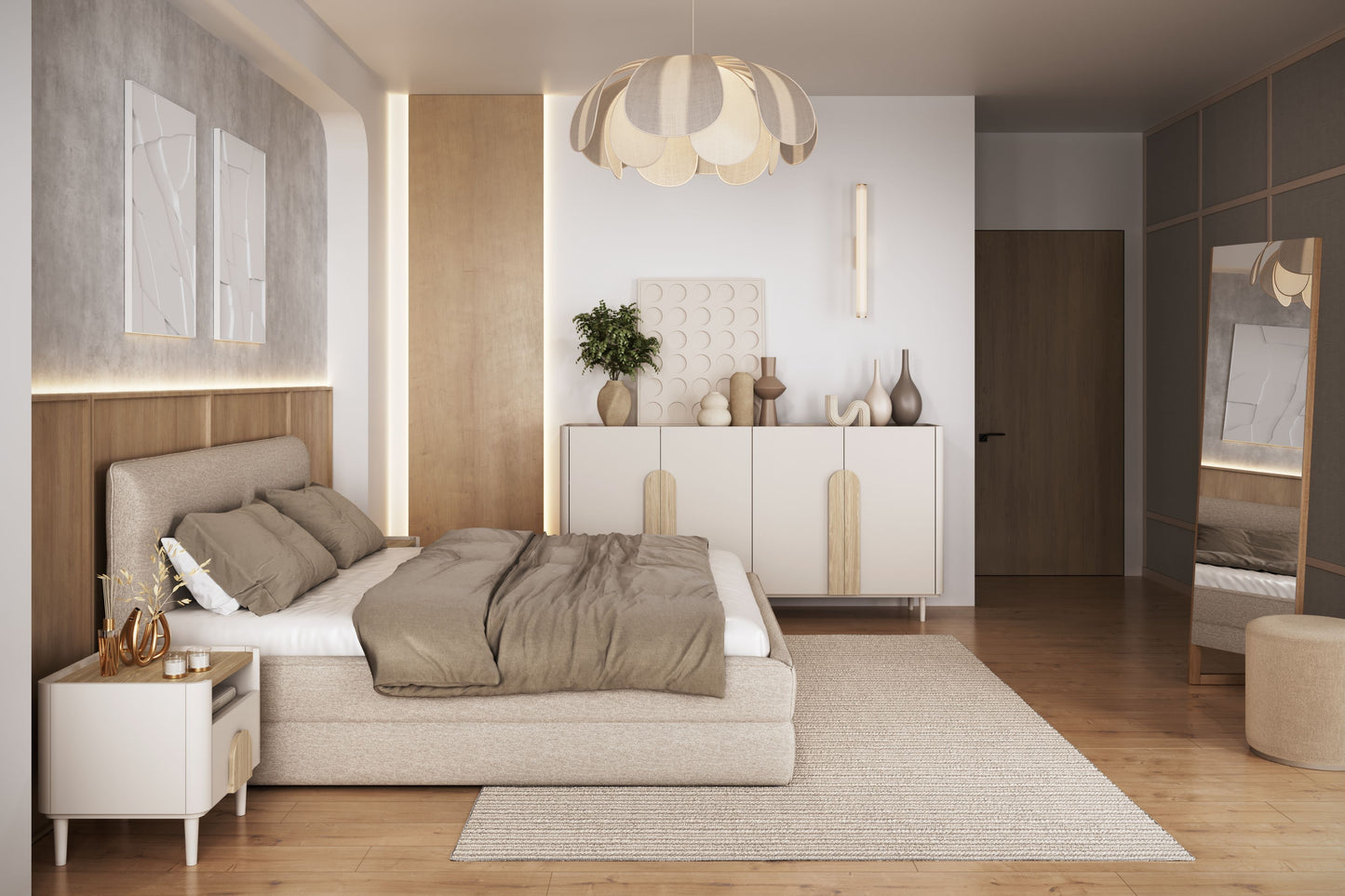 Naktsgaldiņš Amil 48/48/48 cm Kašmirs / Eļļots ozols / Gaišs ozols - N1 Home