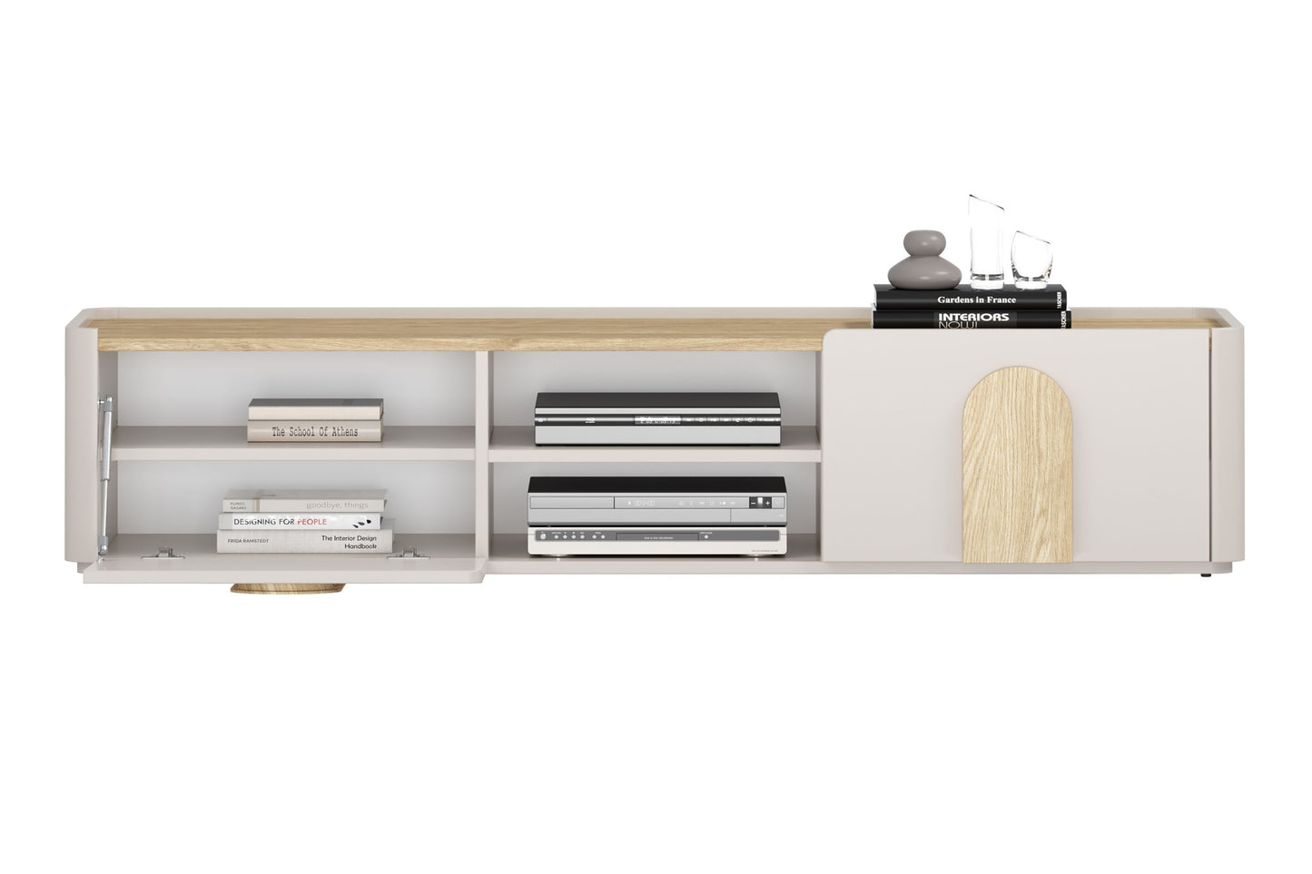 TV skapis Amil 170/35.5/48 cm Kašmirs/Eļļots ozols/Gaišs ozols - N1 Home