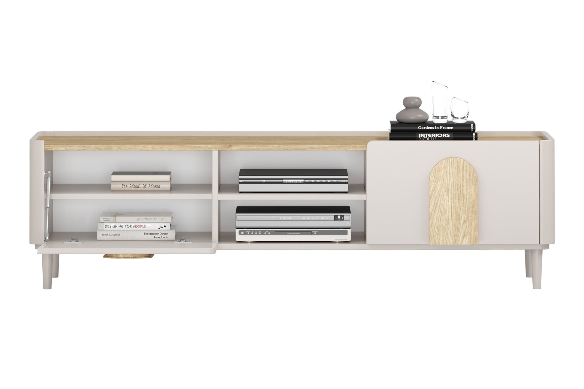 TV skapis Amil 170/48/48 cm kašmirs/eļļots ozols/gaišs ozols - N1 Home