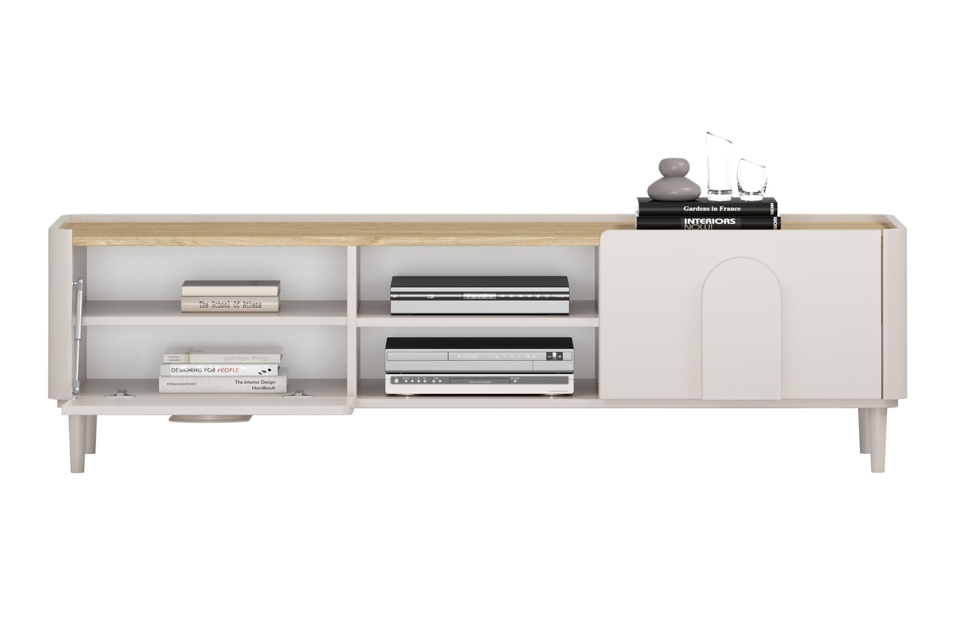 TV skapis Amil 170/48/48 cm kašmirs/eļļots ozols - N1 Home