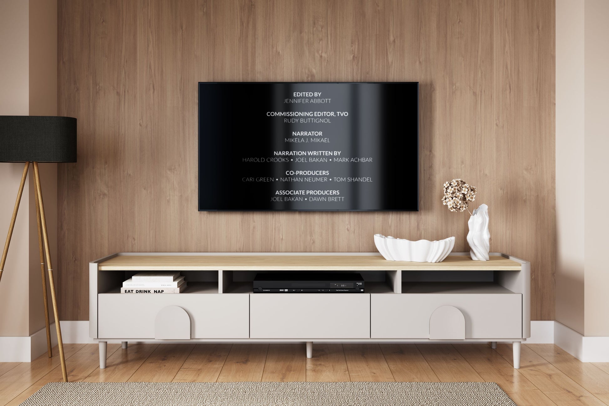 TV skapis Amil 200/48/48 cm Kašmirs / Eļļots ozols - N1 Home