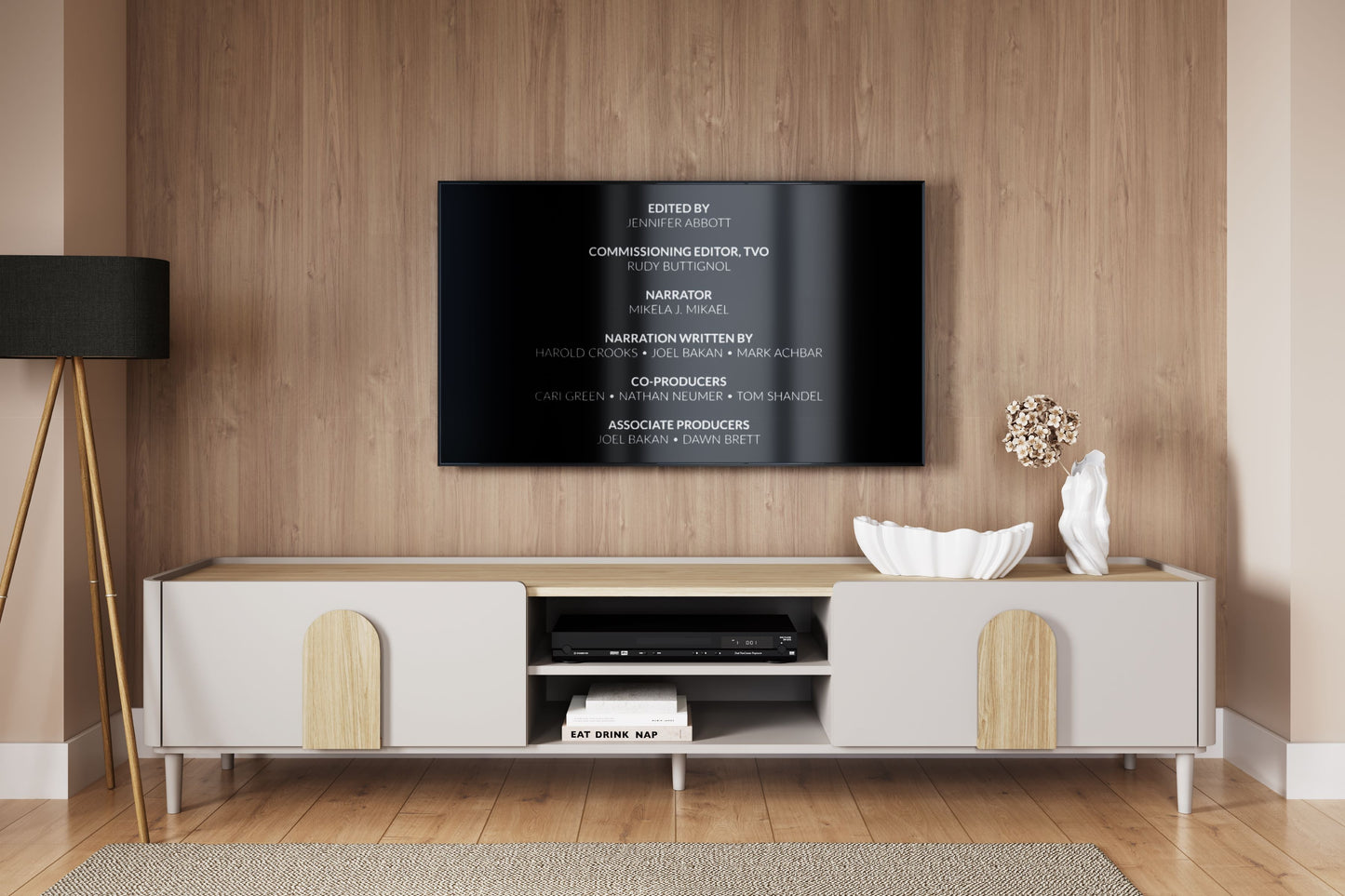 TV skapis Amil 220/48/48 cm Kašmirs / Eļļots ozols / Gaišs ozols - N1 Home