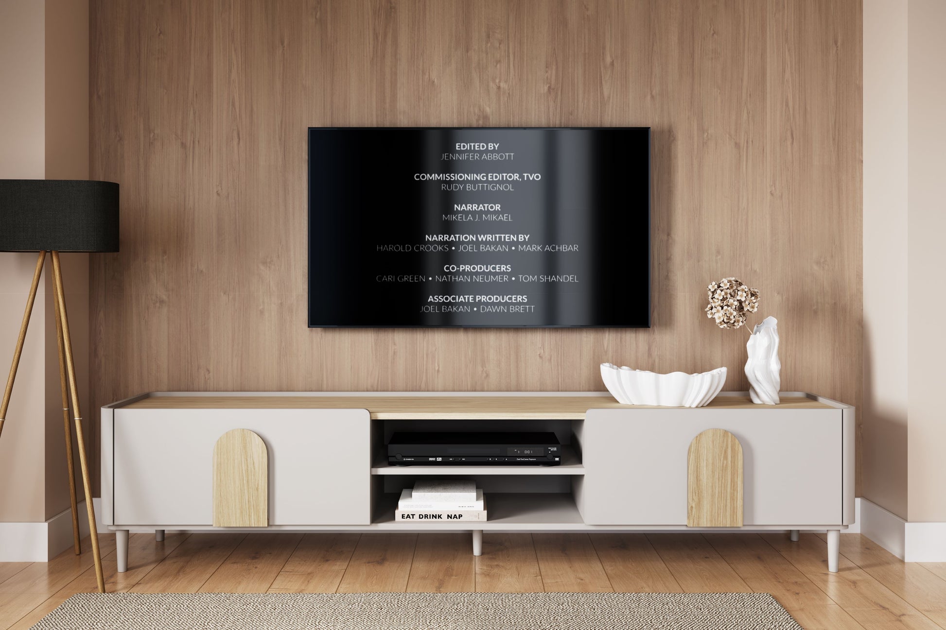 TV skapis Amil 220/48/48 cm Kašmirs / Eļļots ozols / Gaišs ozols - N1 Home