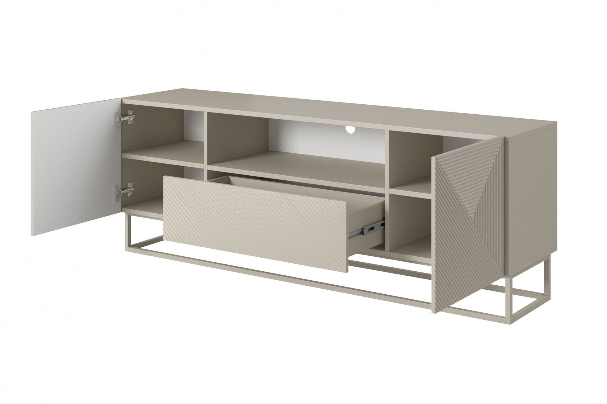 OSLO RTV kumode uz metāla kājām 167/60/40 cm kašmirs/kašmirs - N1 Home