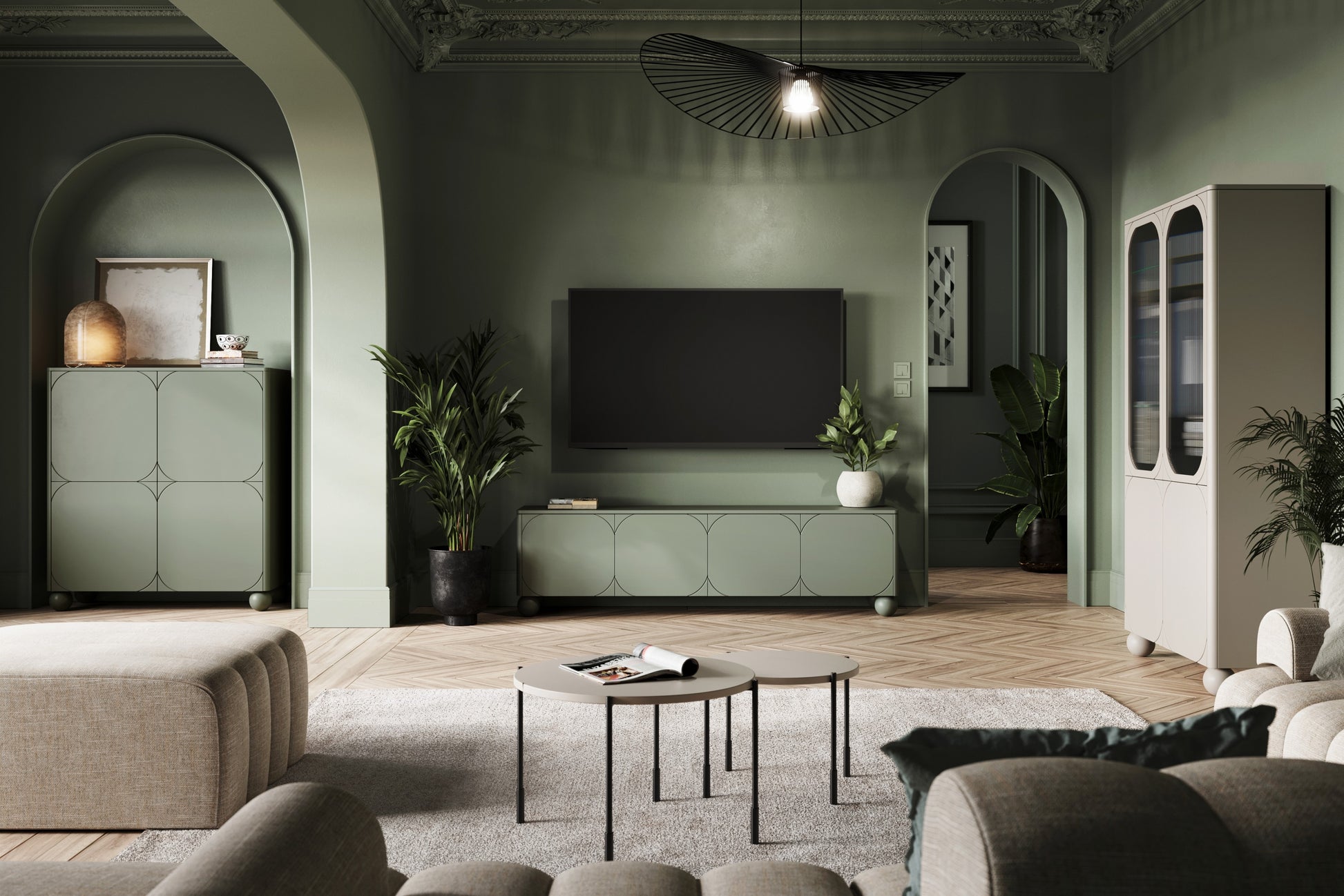 Kumode RTV BARI II ar atvilktni 200/57/45 olives - N1 Home