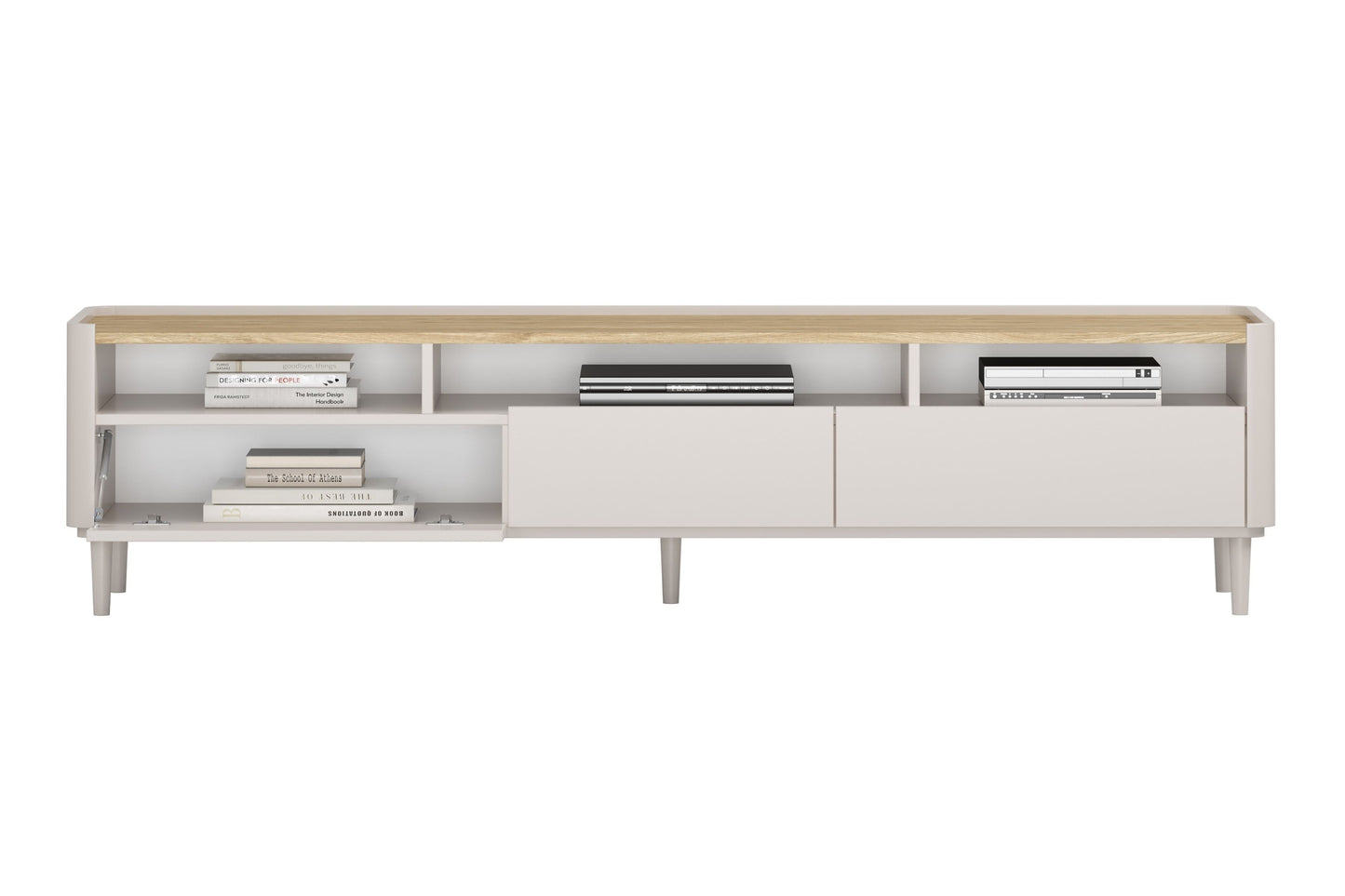 TV skapis Elva 200/48/48 cm Kašmirs / Eļļots ozols - N1 Home