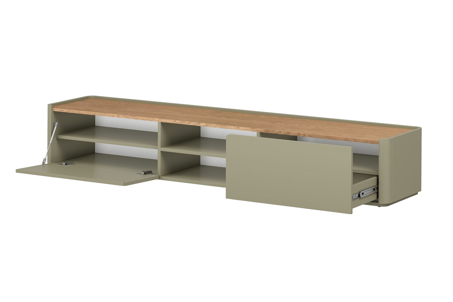 TV skapis Elva 220/35.5/48 cm Eikalipts / Baltijas kāpu ozols - N1 Home