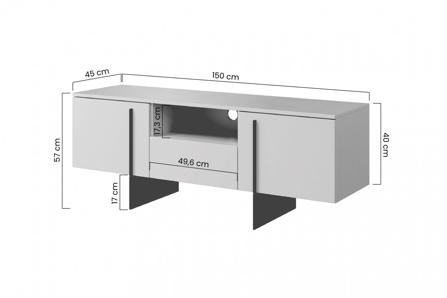 TV skapis Lare 150/57/45 cm ogles - N1 Home