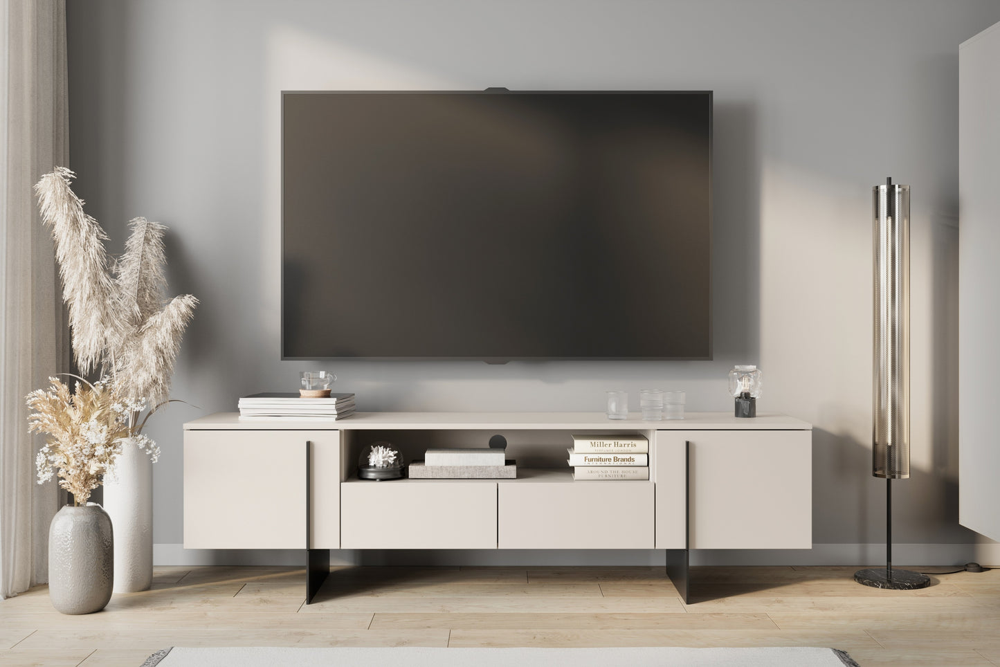 TV skapis Lare 200/57/45 cm kašmirs - N1 Home