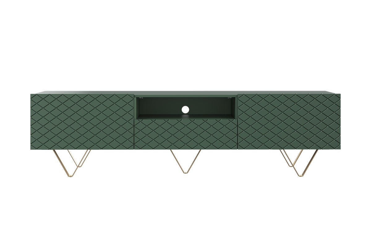 LUKKA RTV kumode 190/51/42  zelta kājas/olives - N1 Home