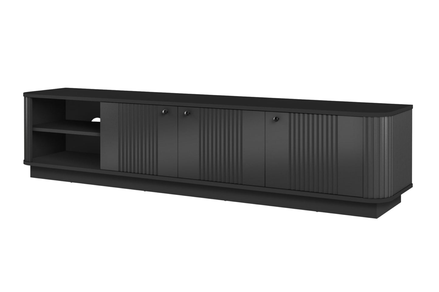 TV skapis Vespa 187/43/38 cm melns/melns - N1 Home