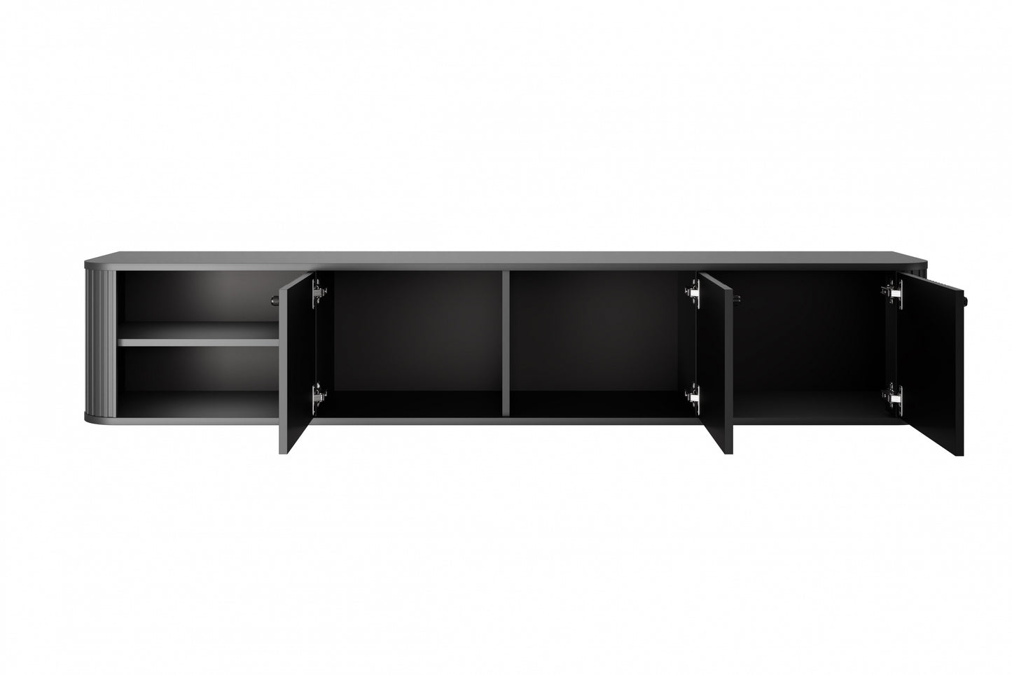 TV skapis Vespa  187/36/38 cm melns/melns - N1 Home