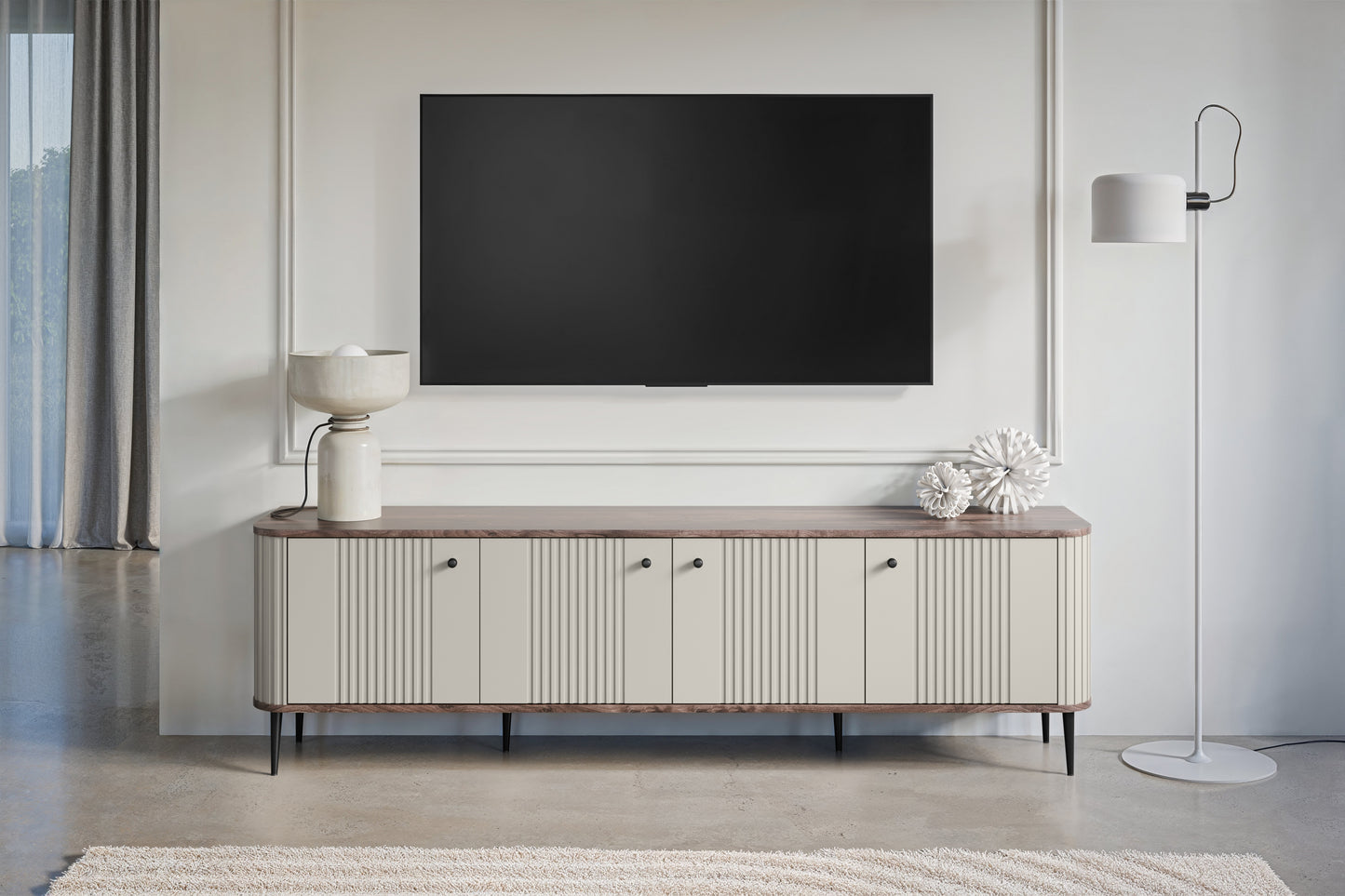 TV skapis Vespa 187/51/38 cm kašmirs/rieksts/ - N1 Home