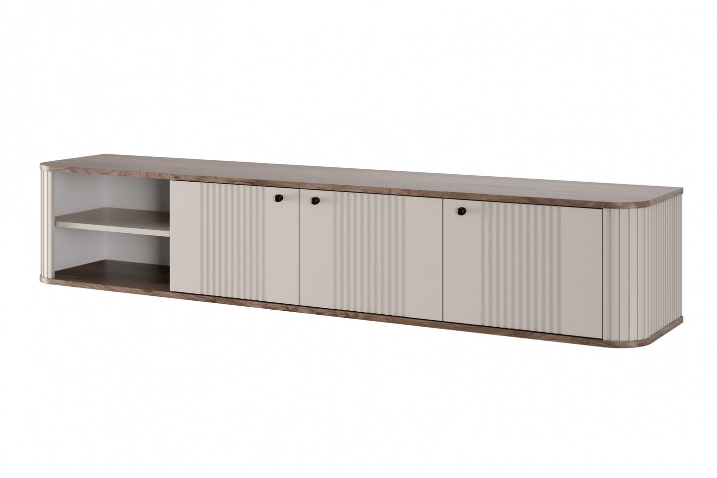 TV skapis Vespa  187/36/38 cm kašmirs/rieksts/melns - N1 Home