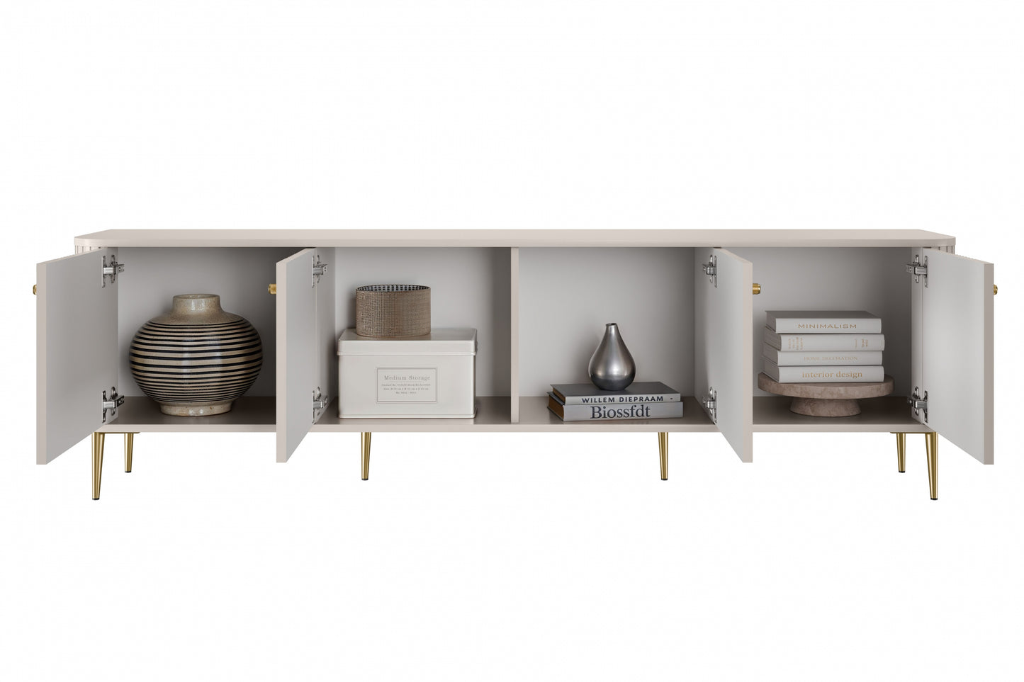 TV skapis Vespa 187/36/38 cm kašmirs/zelts - N1 Home