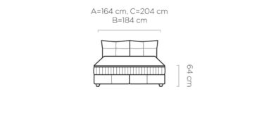 Gulta Cadi adā 140/160/180 x 200 cm pelēks - N1 Home