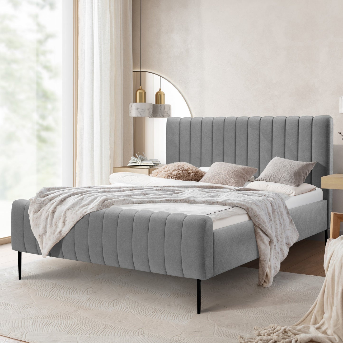 Gulta Austin melnas kājas 120; 140; 160; 180/200 cm Salvador (SIC) 14 - N1 Home