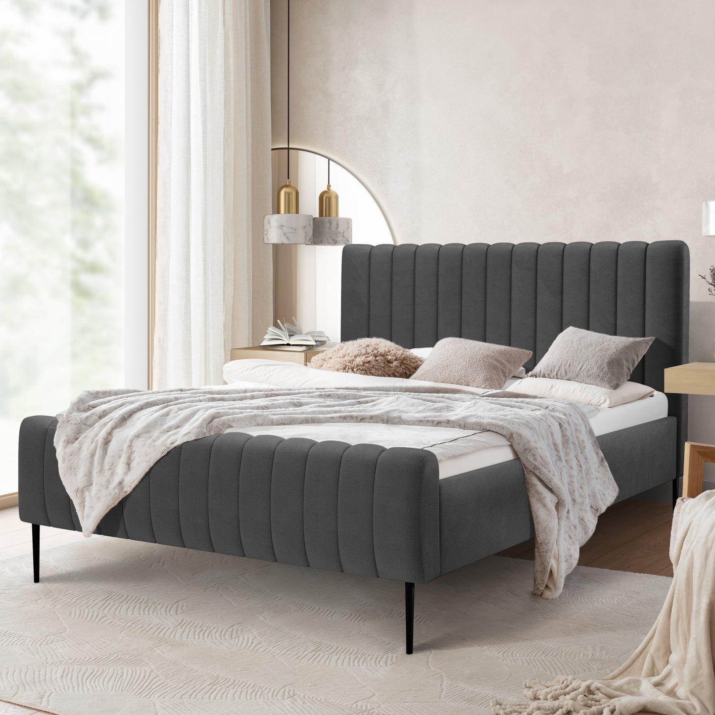 Gulta Austin melnas kājas 120; 140; 160; 180/200 cm Salvador (SIC) 15 - N1 Home