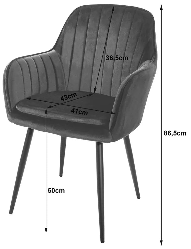 MERSYM Polsterēts krēsls no bēšā samta - N1 Home