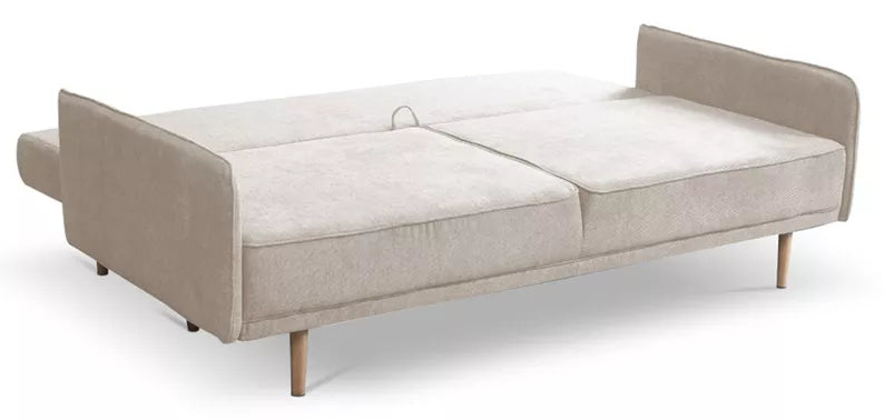 DERSPI Trīsvietīgs dīvāns, krēmkrāsas, hidrofobs samts - N1 Home