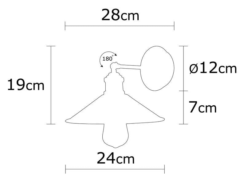 TAISE Sienas lampa cepure 24 cm diametrā zelta krāsā