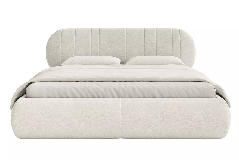 MELIOSA Mīkstā gulta 140/160/180x200 cm, krēmkrāsas bize - N1 Home