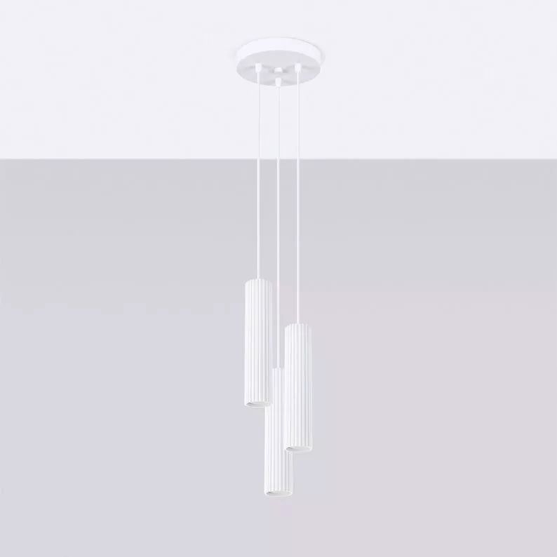 BONKAR x3 piekaramā lampa, balta, uz apaļas griestu oderes - N1 Home