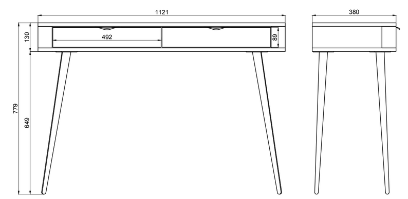 VALO Tualetes galdiņš ar atvilktnēm, 112 cm, bēšs - N1 Home