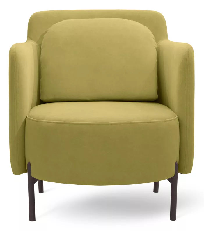 VENESE Kausa krēsls, laima zaļš, viegli tīrāms samts, ar melnām kājām - N1 Home