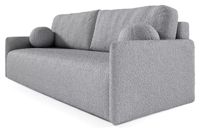 GOVE Dīvāns-gulta ar glabātuvii, pelēka boucle - N1 Home