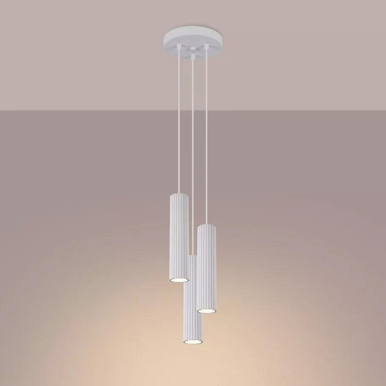 BONKAR x3 piekaramā lampa, balta, uz apaļas griestu oderes - N1 Home