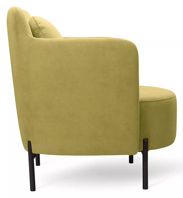 VENESE Kausa krēsls, laima zaļš, viegli tīrāms samts, ar melnām kājām - N1 Home