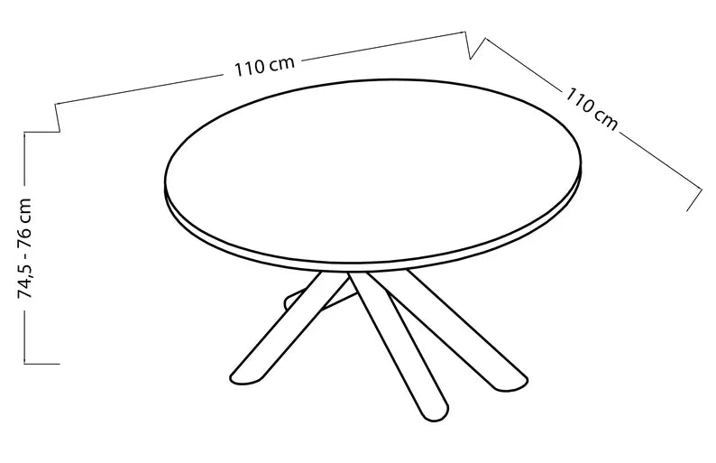 DJORN Apaļais galds 110 cm, Portlendas osis