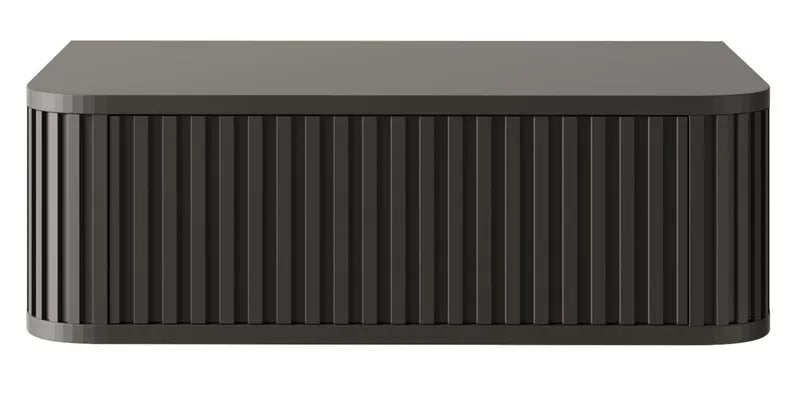 LOVORE Piekarināmais naktsgaldiņš ar rievām un atvilktni, 63 cm, melns - N1 Home