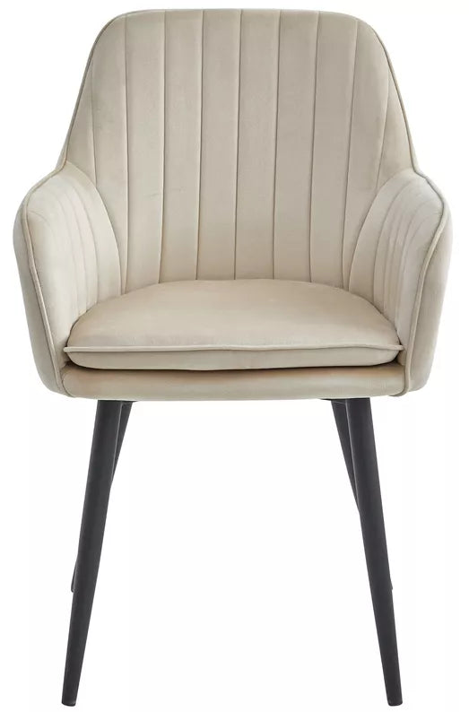 MERSYM Polsterēts krēsls no bēšā samta - N1 Home