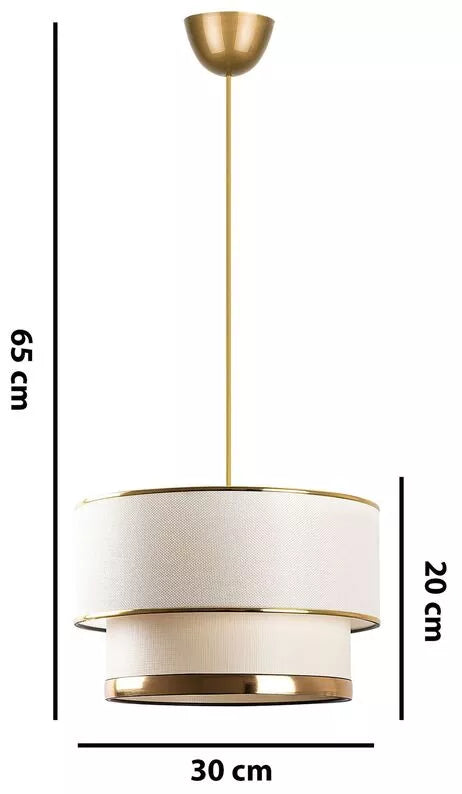 TIOFA Piekaramā lampa, diametrs 30 cm, zelta un krēmkrāsas - N1 Home
