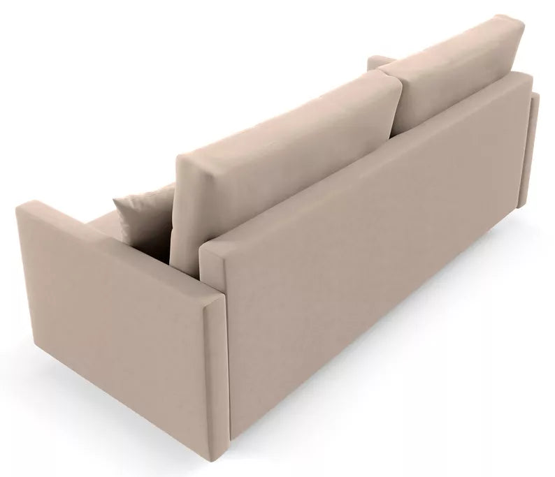 RAZO Dīvāns-gulta ar glabātuvii, pelēks un bēšs samts - N1 Home