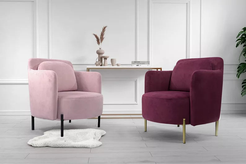 VENESE Kausa krēsls, bordo, viegli tīrāms samts, ar melnām kājām - N1 Home