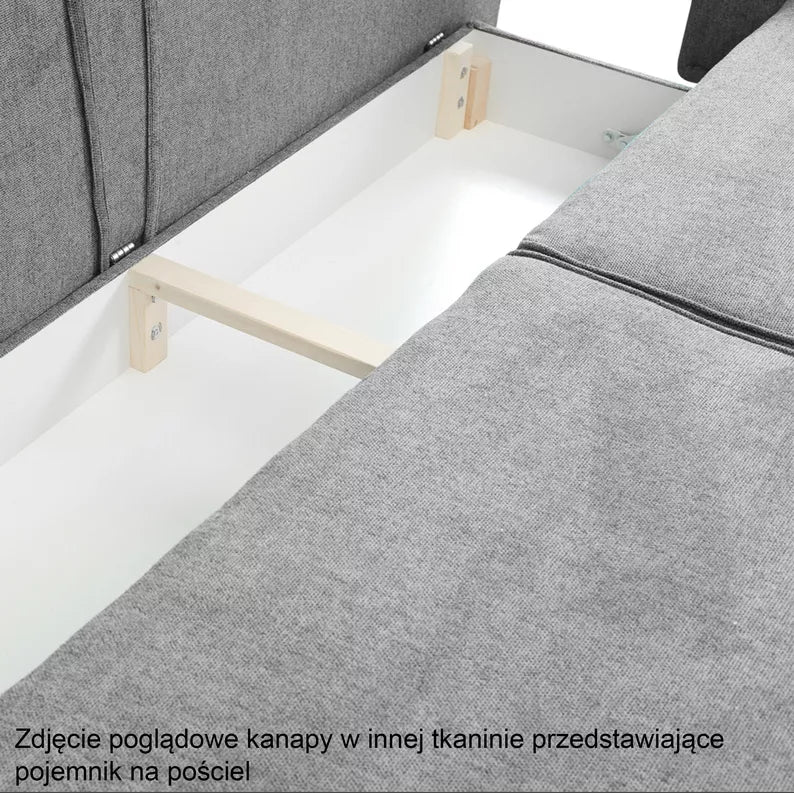 DERSPI Trīsvietīgs dīvāns, pelēks, hidrofobs samts - N1 Home