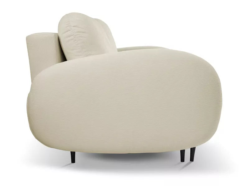 FRABA Izvelkamais dīvāns ar gulēšanas funkciju, veļas konteineru, krēmkrāsas velveta - N1 Home