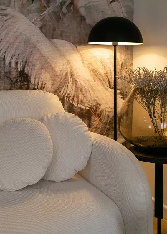 FRABA Izvelkamais dīvāns ar gulēšanas funkciju, veļas konteineru, krēmkrāsas velveta - N1 Home