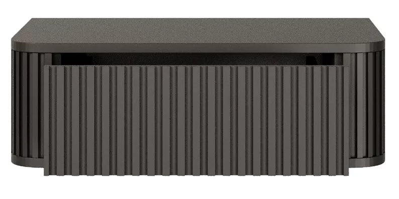 LOVORE Piekarināmais naktsgaldiņš ar rievām un atvilktni, 63 cm, melns - N1 Home