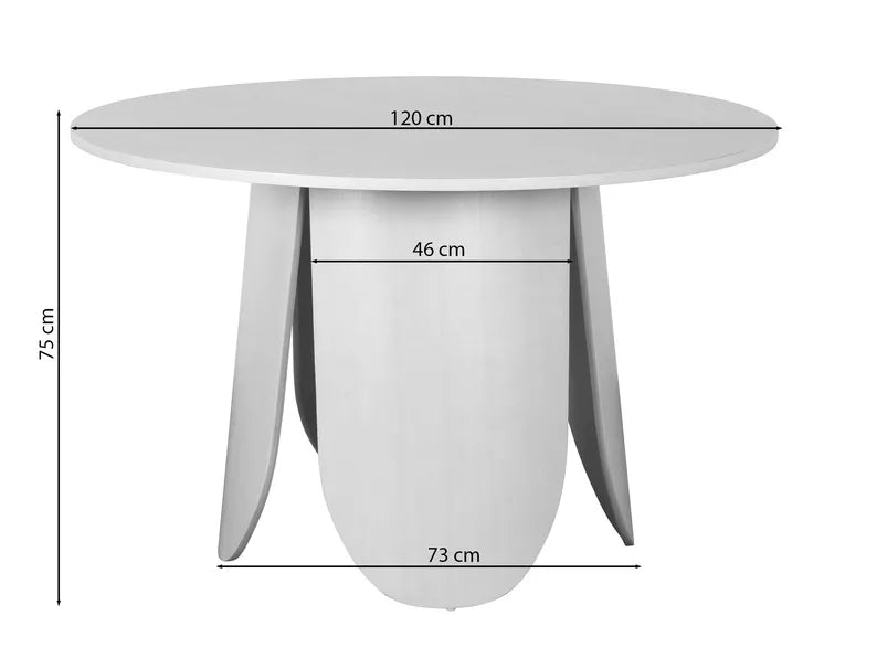 VIALIV Apaļš pusdienu galds, diametrs 120 cm, dabīgs ozols