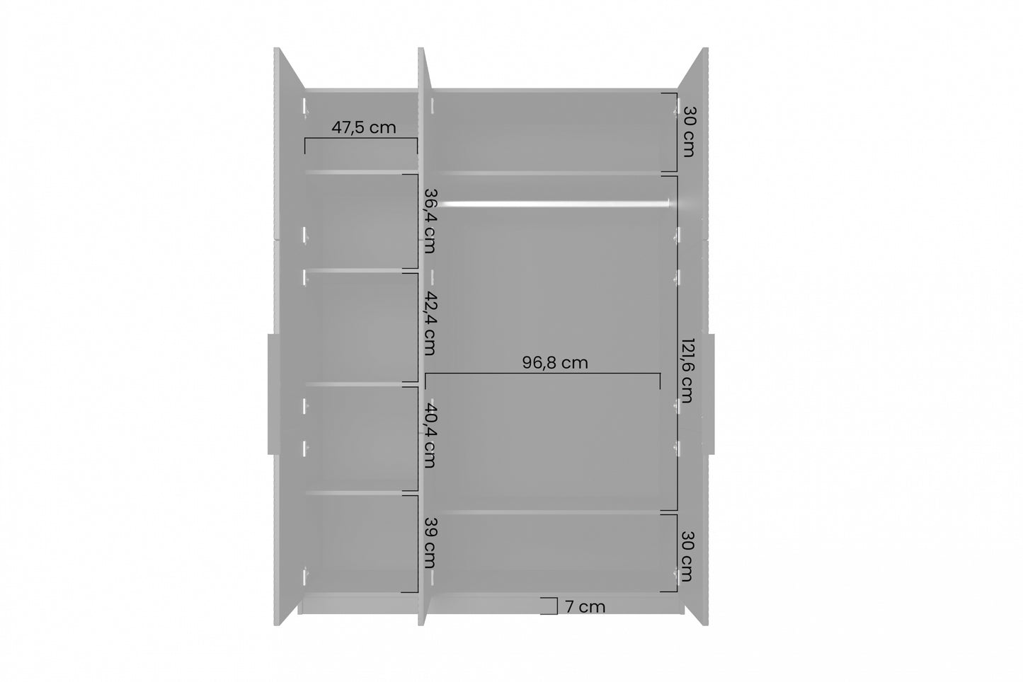 Skapis Oslo 150/205/57 cm melns - N1 Home