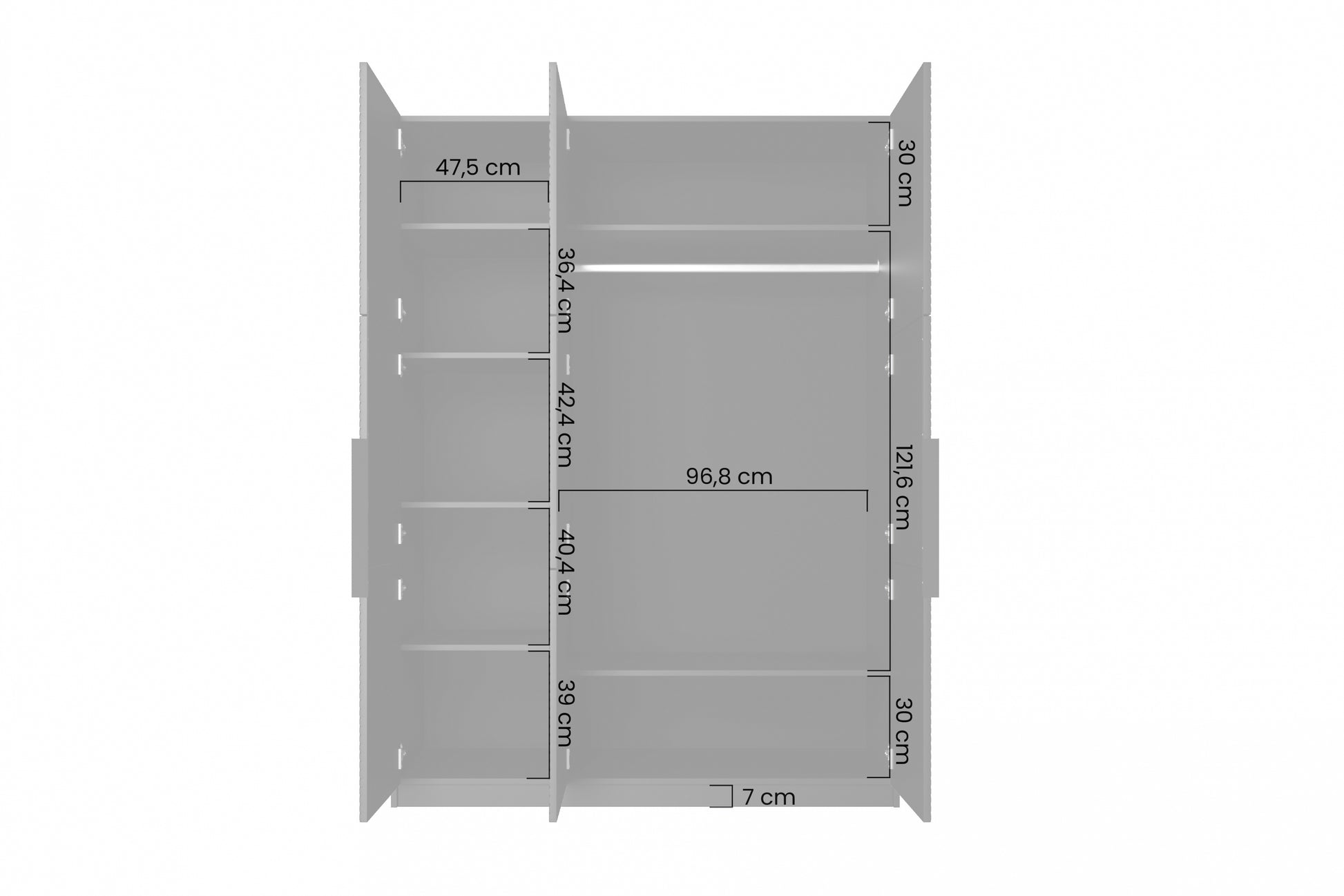 Skapis Oslo 150/205/57 cm melns - N1 Home