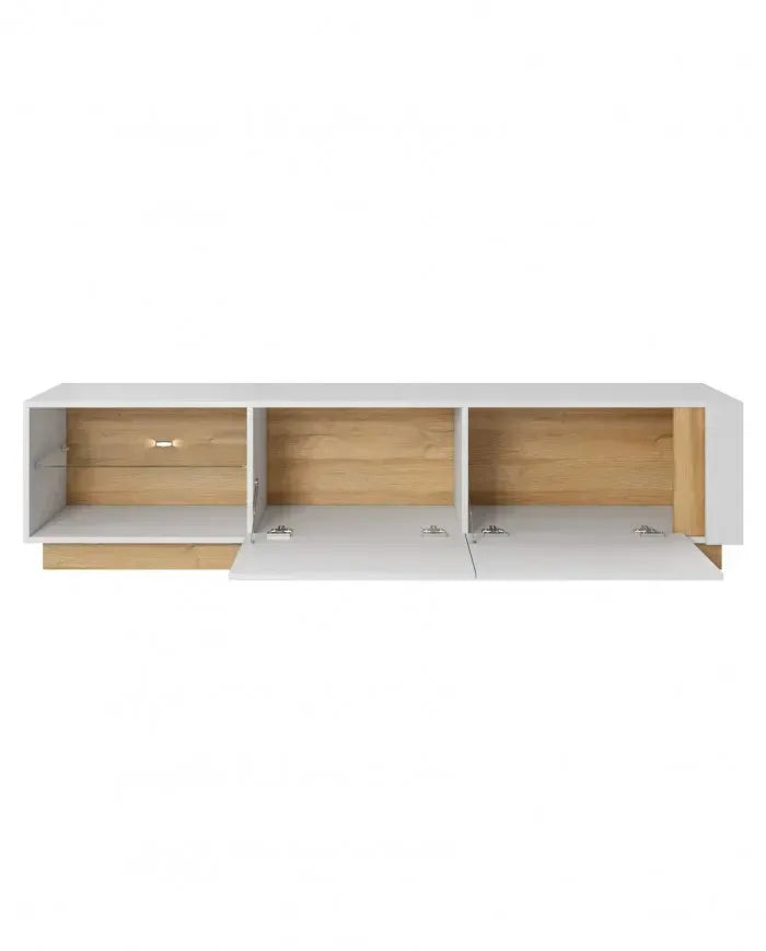 TV skapis Arci 187,5/45,5/40 cm balts/ozols - N1 Home