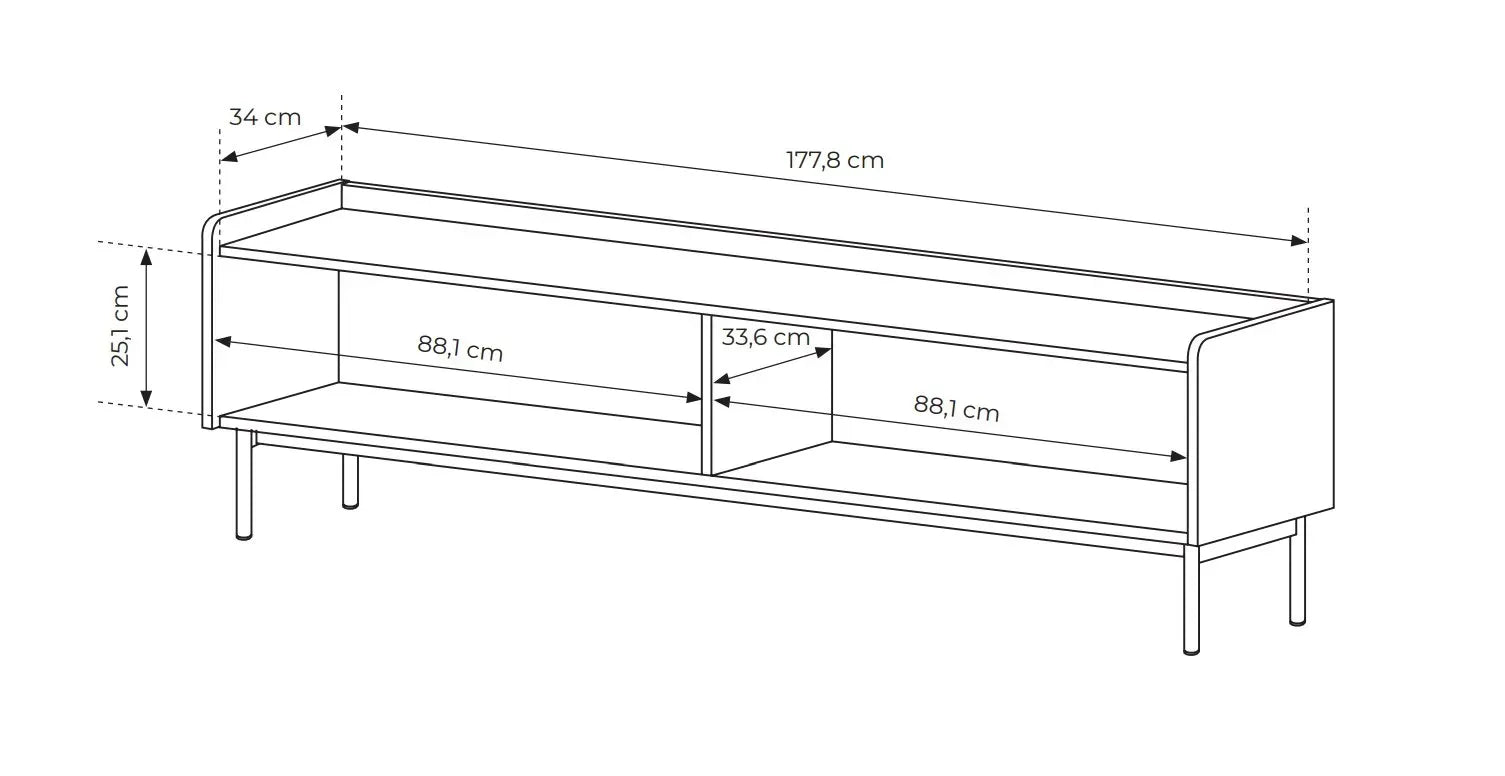 TV skapis Leve 181/50/38 cm bēšš/skandi ozols - N1 Home