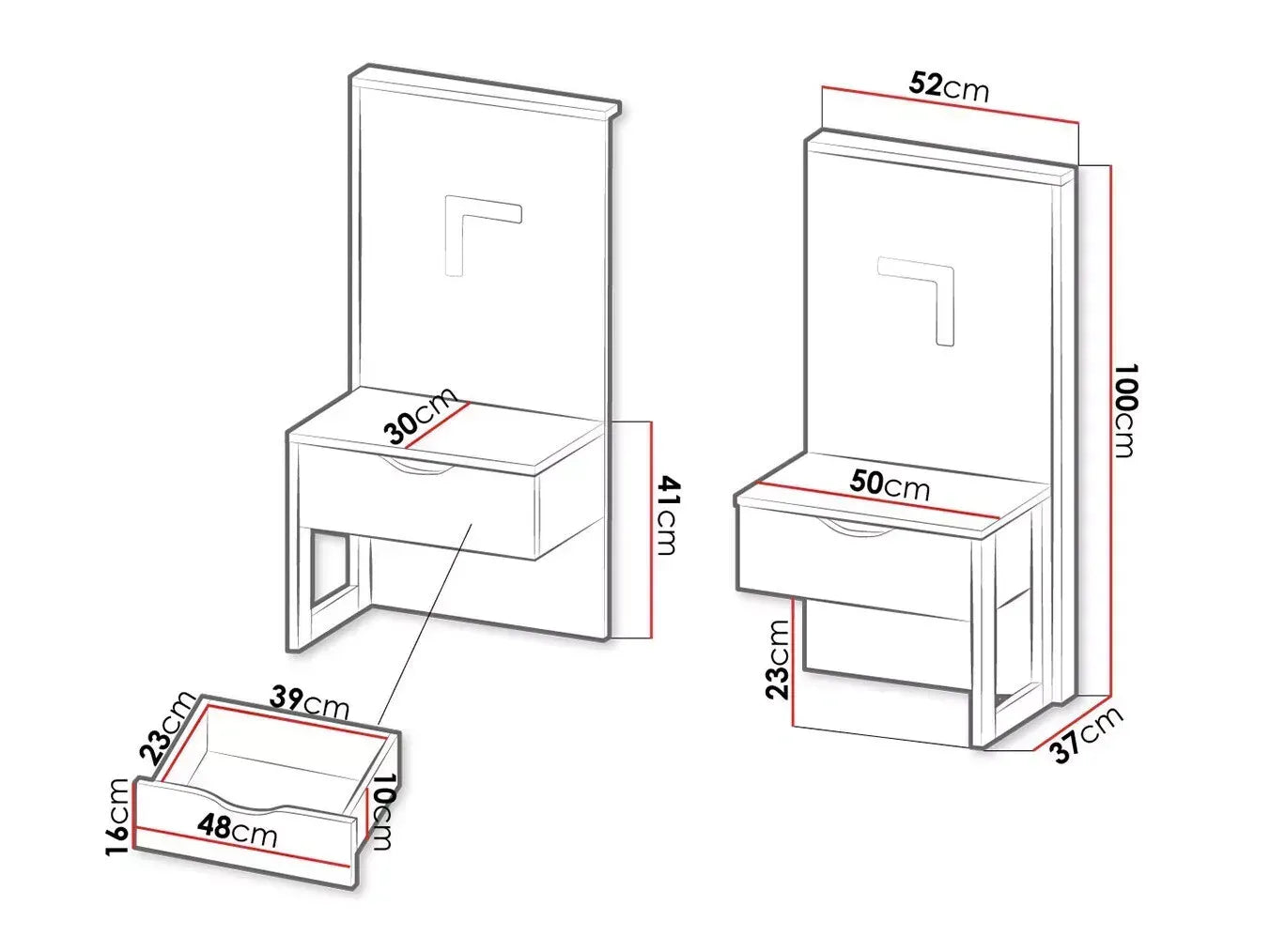 Naktsskapītis Ardi (2) 51/100/36 cm ozols, smilšu krāsas, grunge/matera - N1 Home