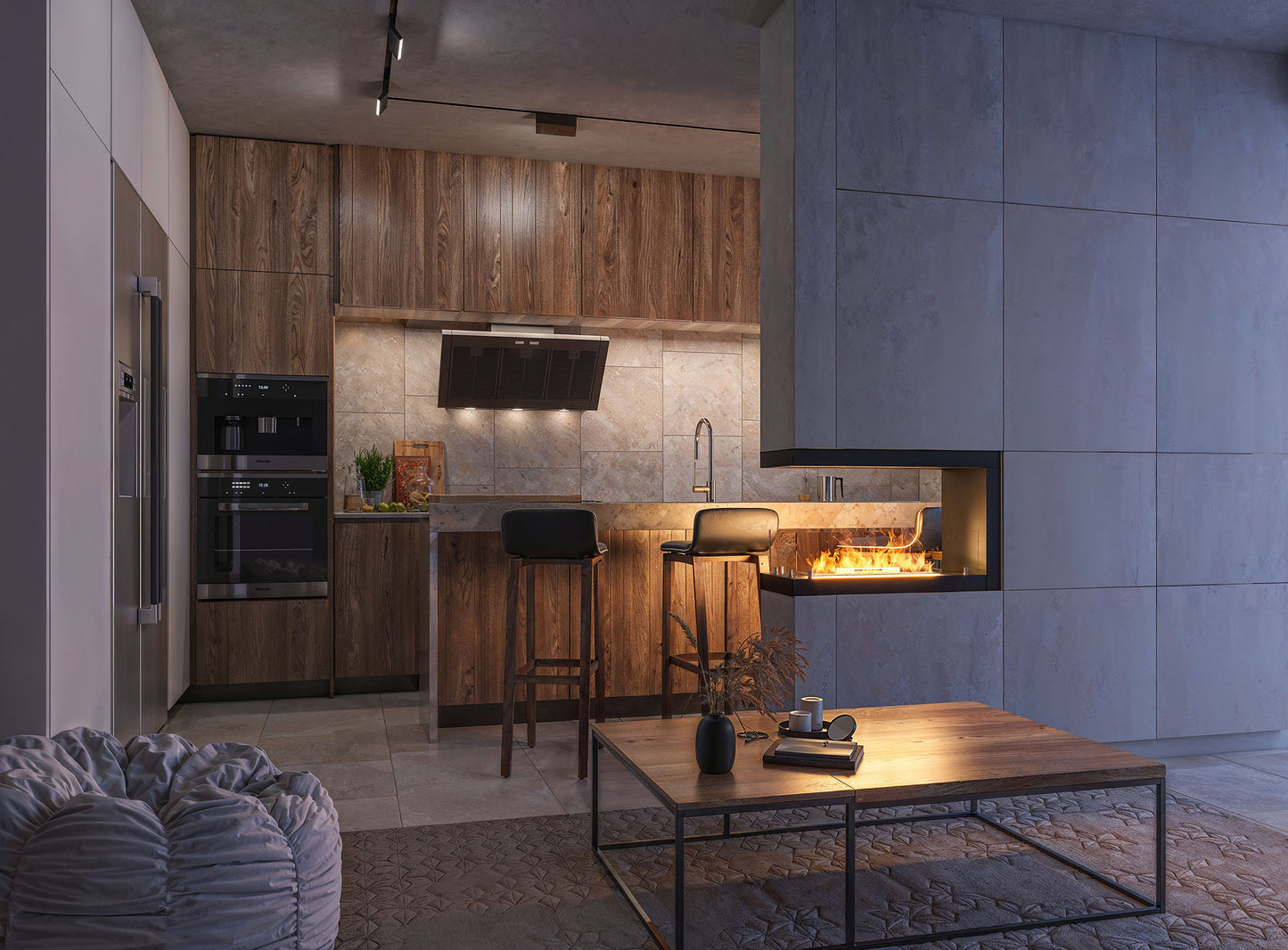 Biokamns Insi U800 80/50/30 cm melns - N1 Home