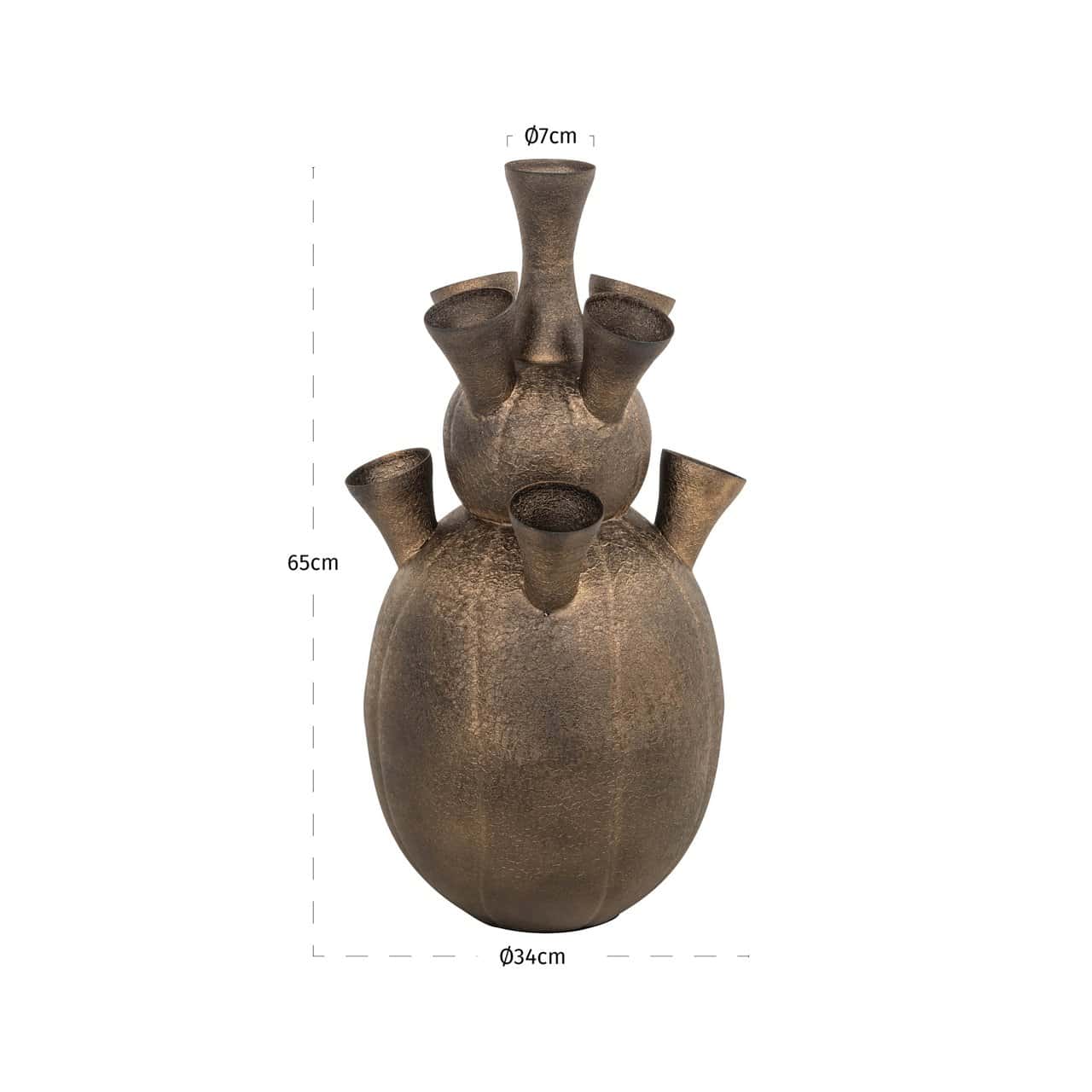 Vāze Maleen Richmond Interiors 34/34/65 cm brass antique